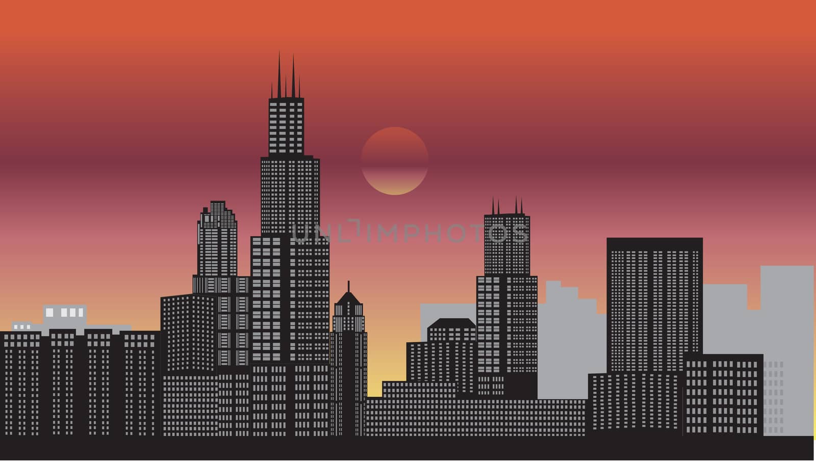 Chicago skyline by compuinfoto