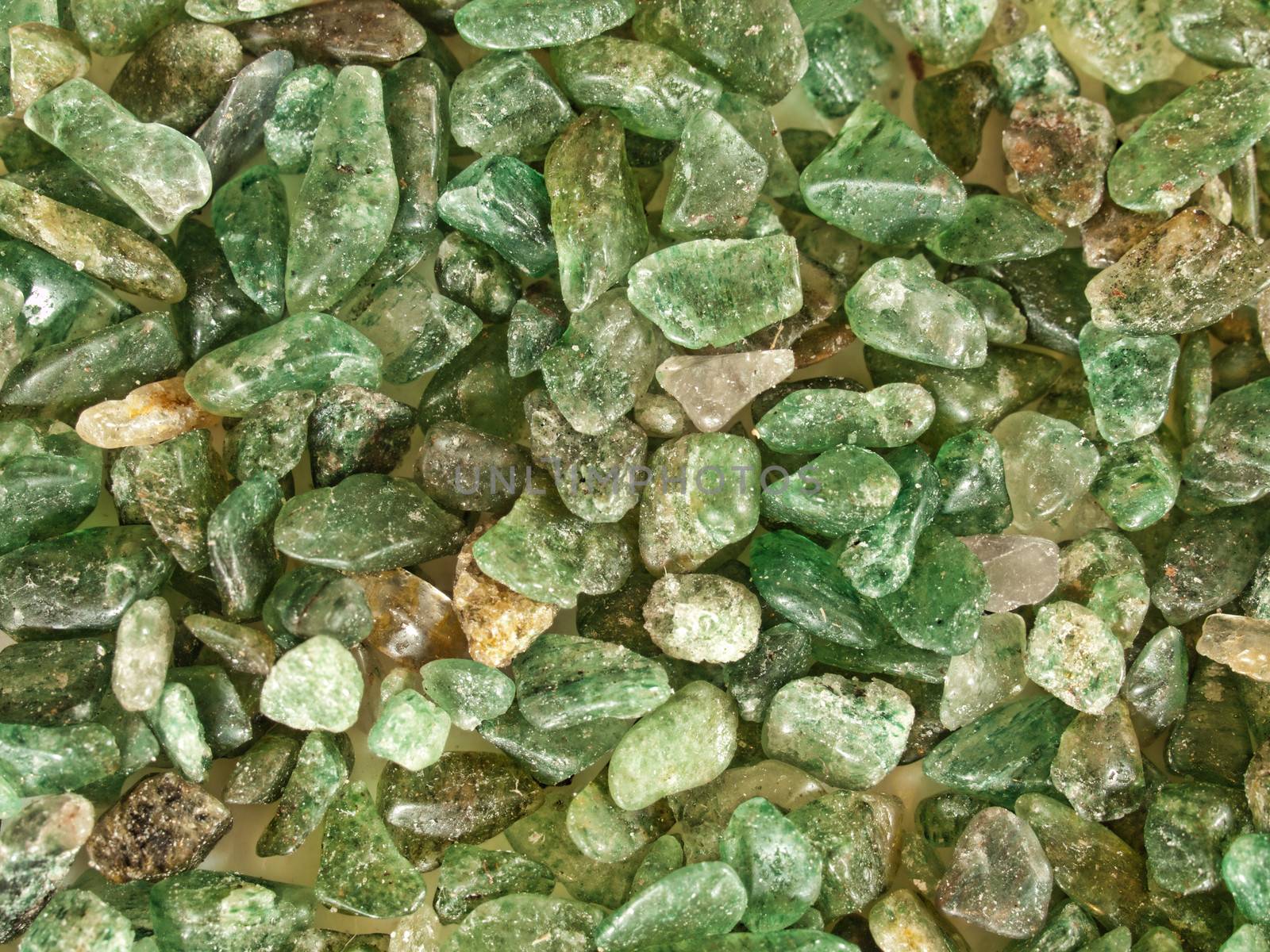 close-up of aventurine quartz raw stones