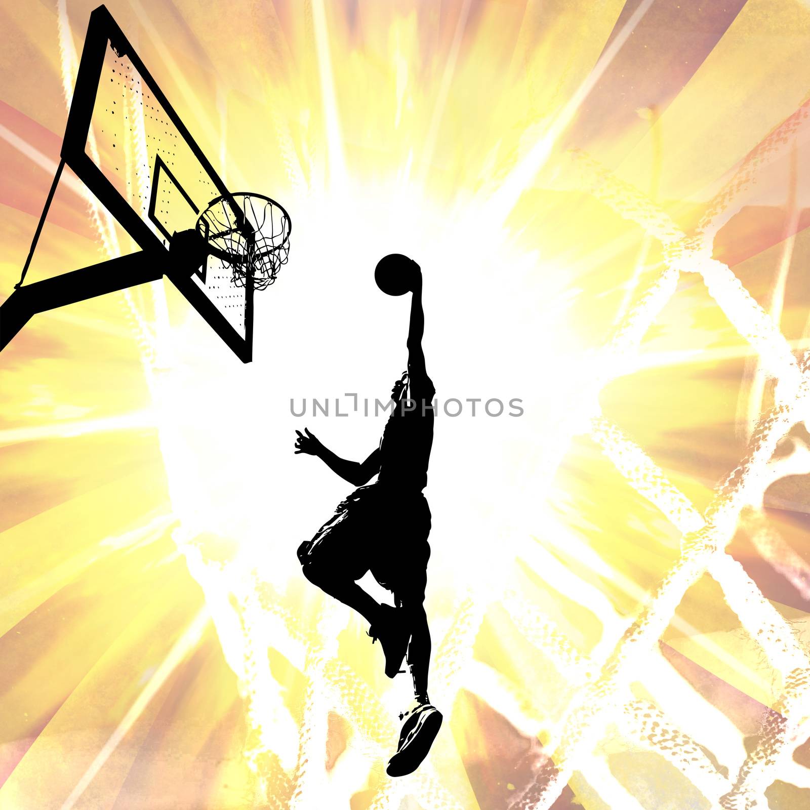 Fiery Basketball Slam Dunk by graficallyminded