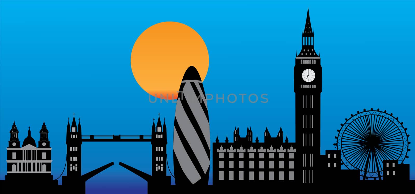 London skyline by compuinfoto