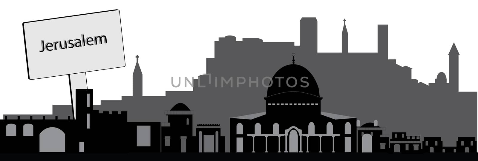 Jerusalem skyline Israel by compuinfoto