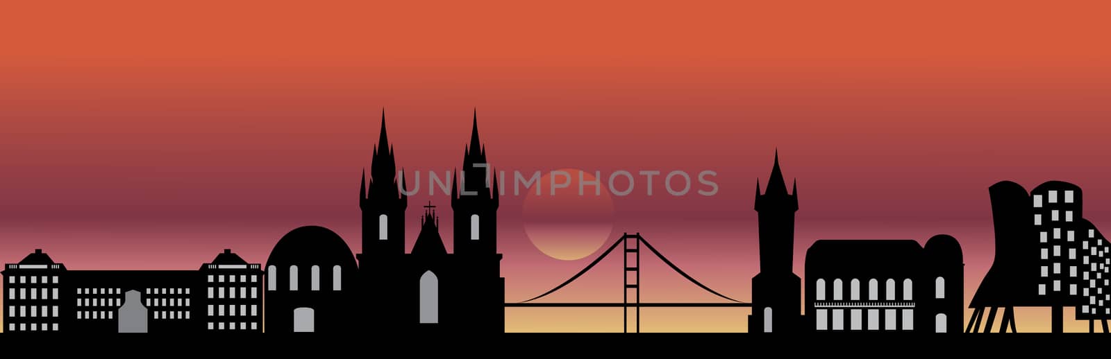 praha skyline by compuinfoto
