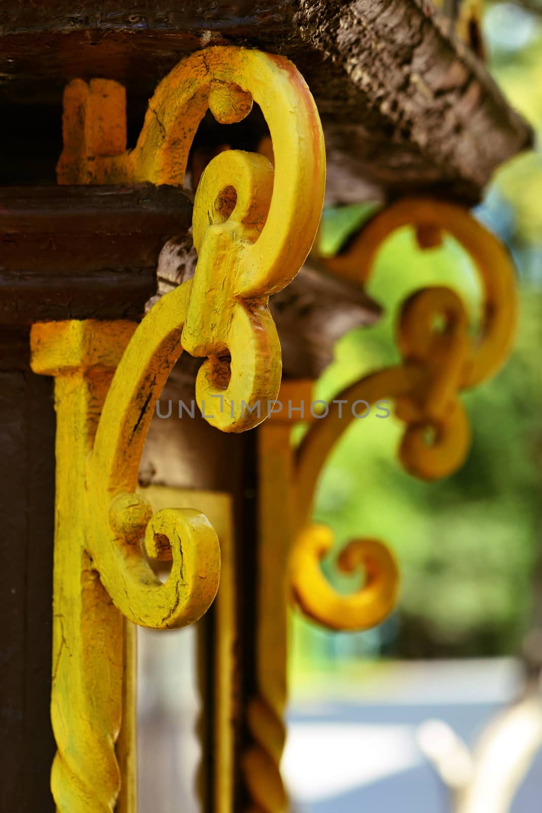 background yellow color hammer forged decoration