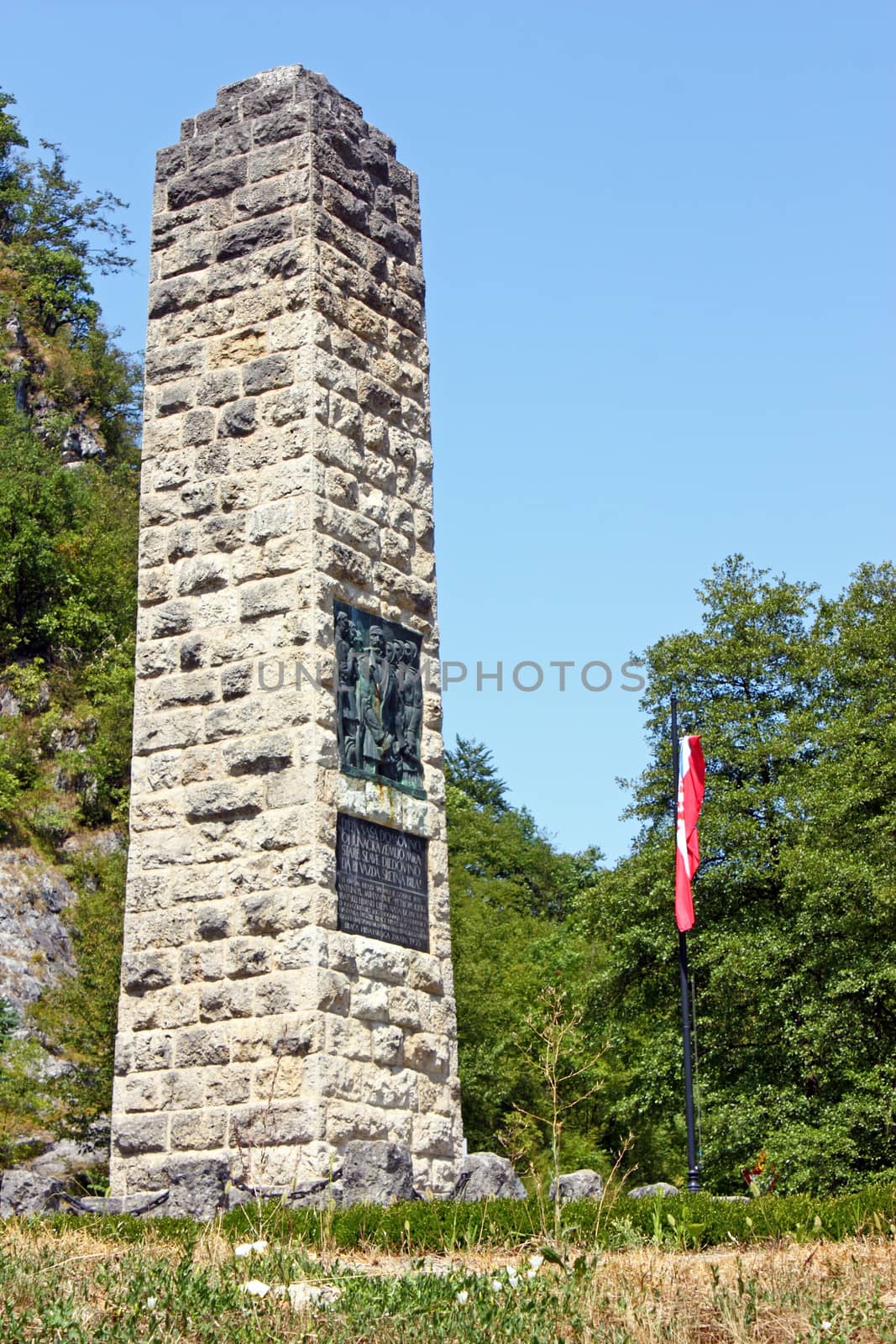 Monument to Croatian national anthem in Zelenjak, Hrvatsko Zagorje, Croatia