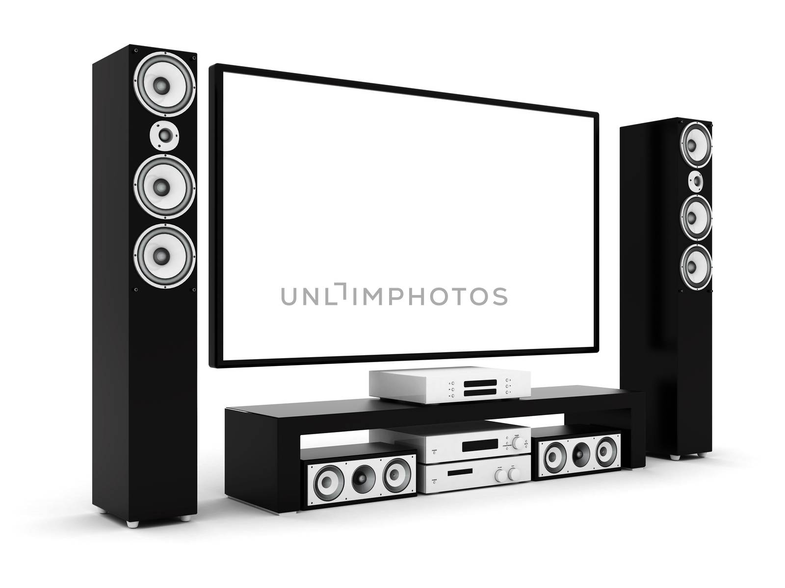 modern home theater on a white background