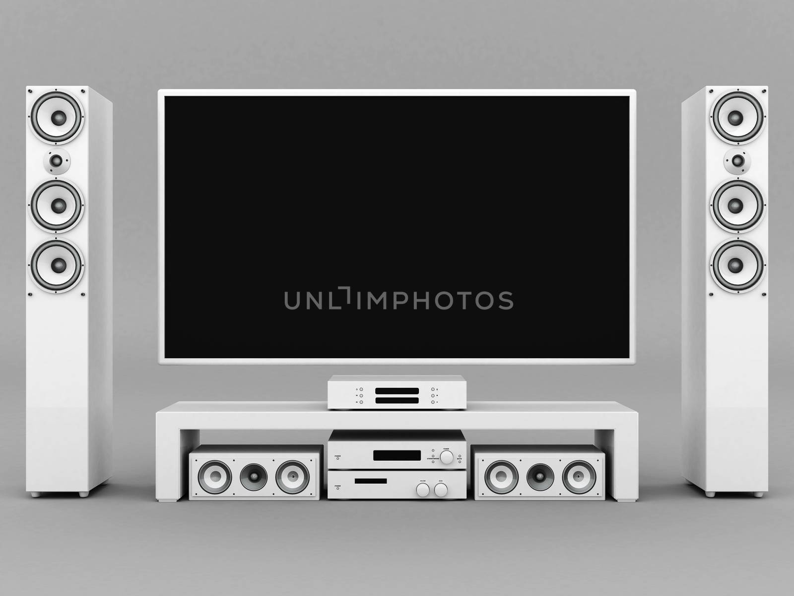 modern home theater on a gray background