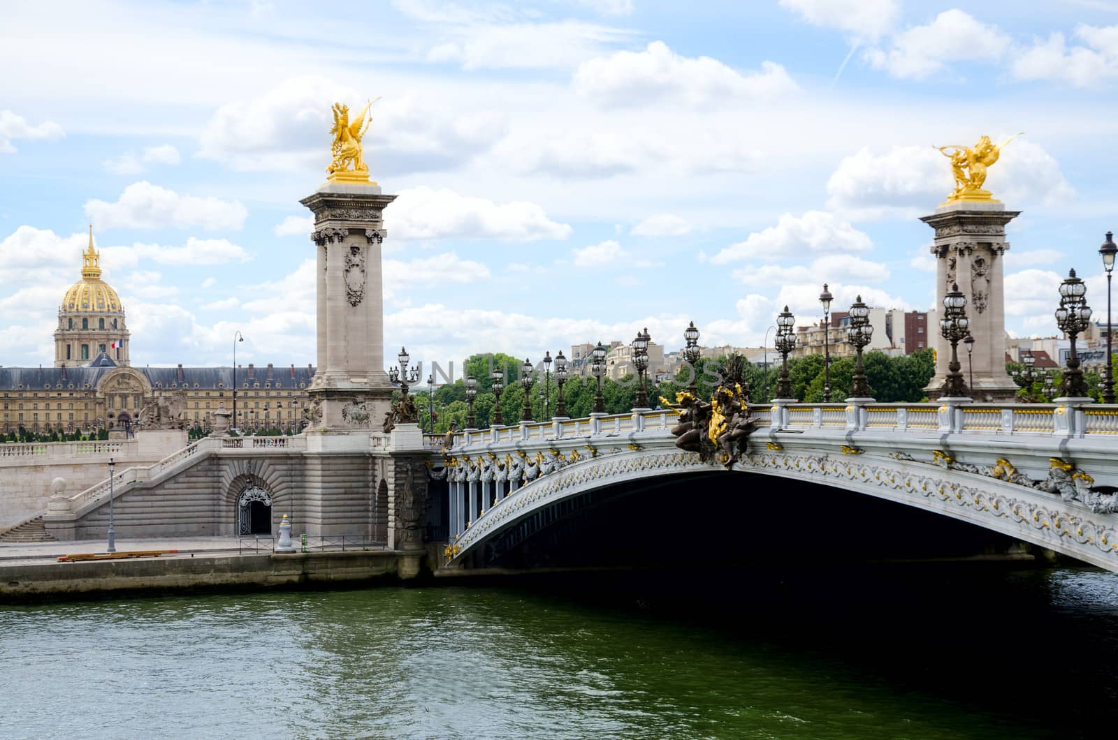 Alexander 3 bridge in Paris. France.
