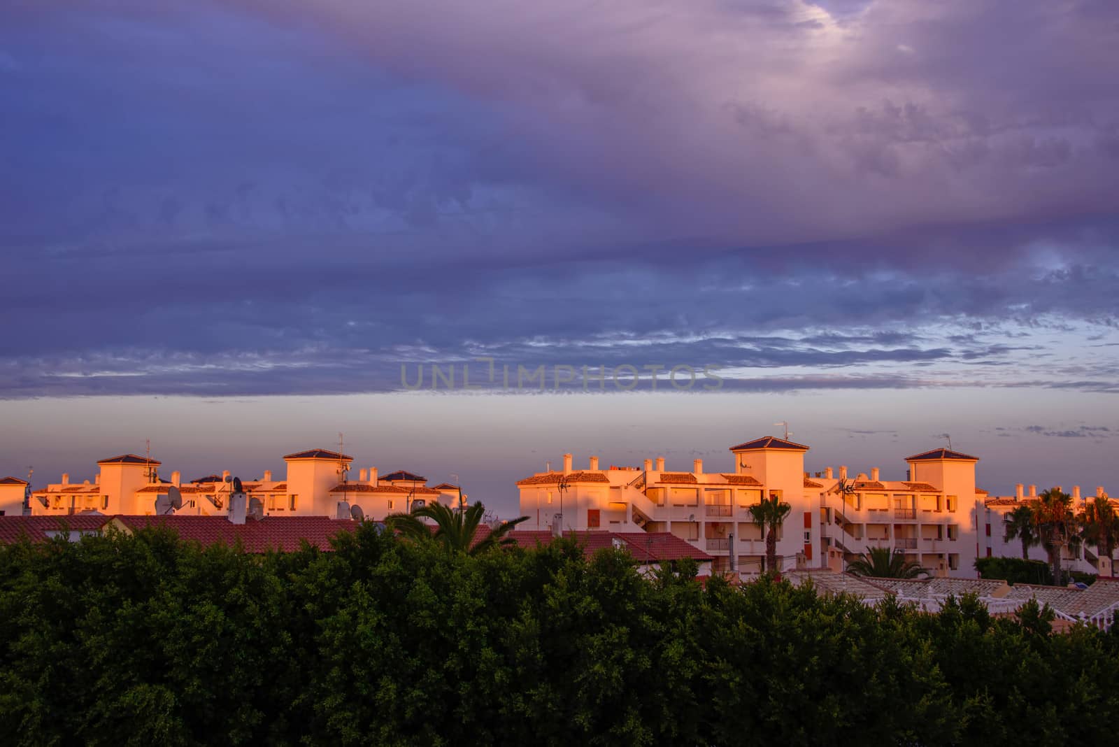 Sunset over Spanish Properties