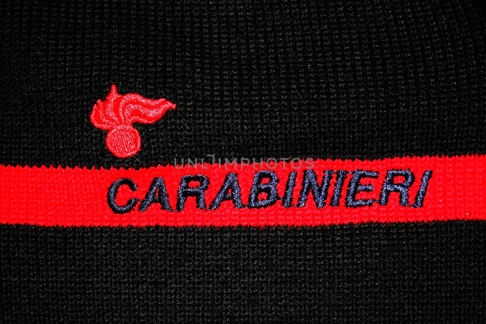 Close-up of Carabinieri logo,italian police military force