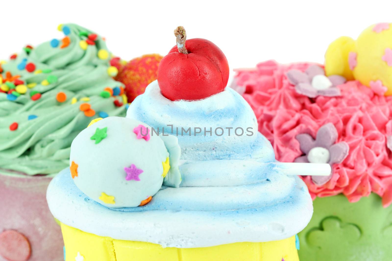 colorful sweet cupcakes food background  by goce