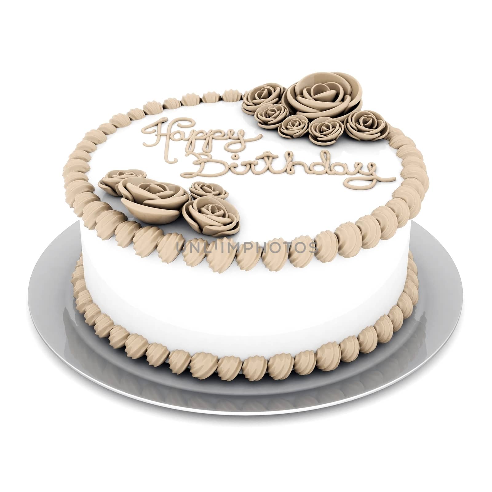 A beautiful cake on a white background