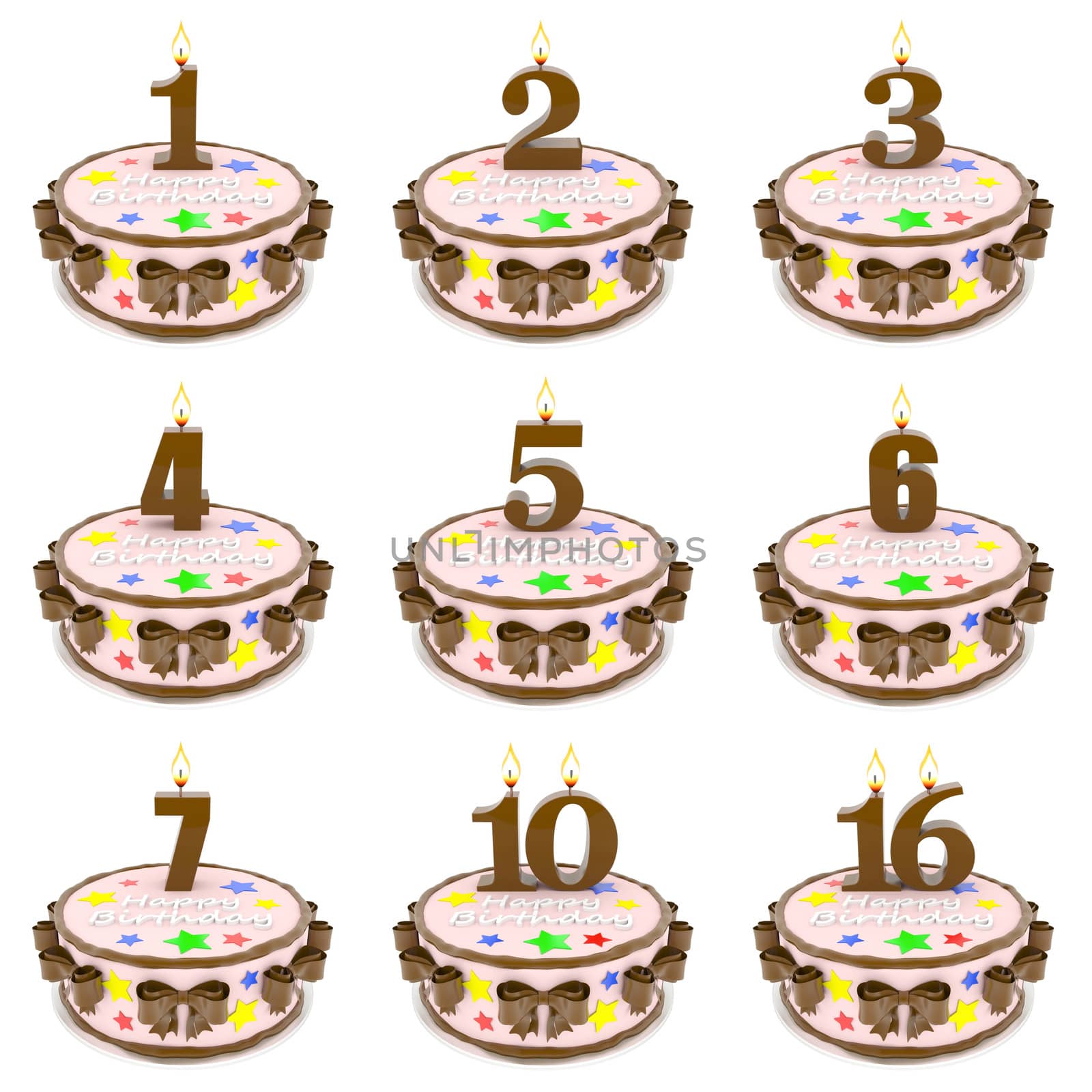 A beautiful cake on a white background