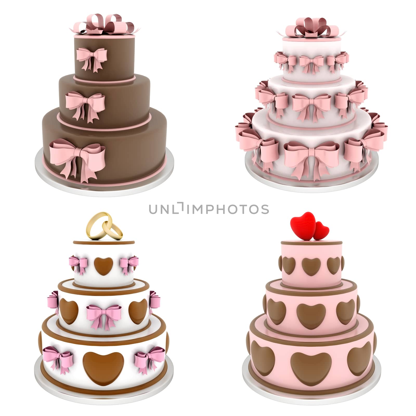 A beautiful cake on a white background