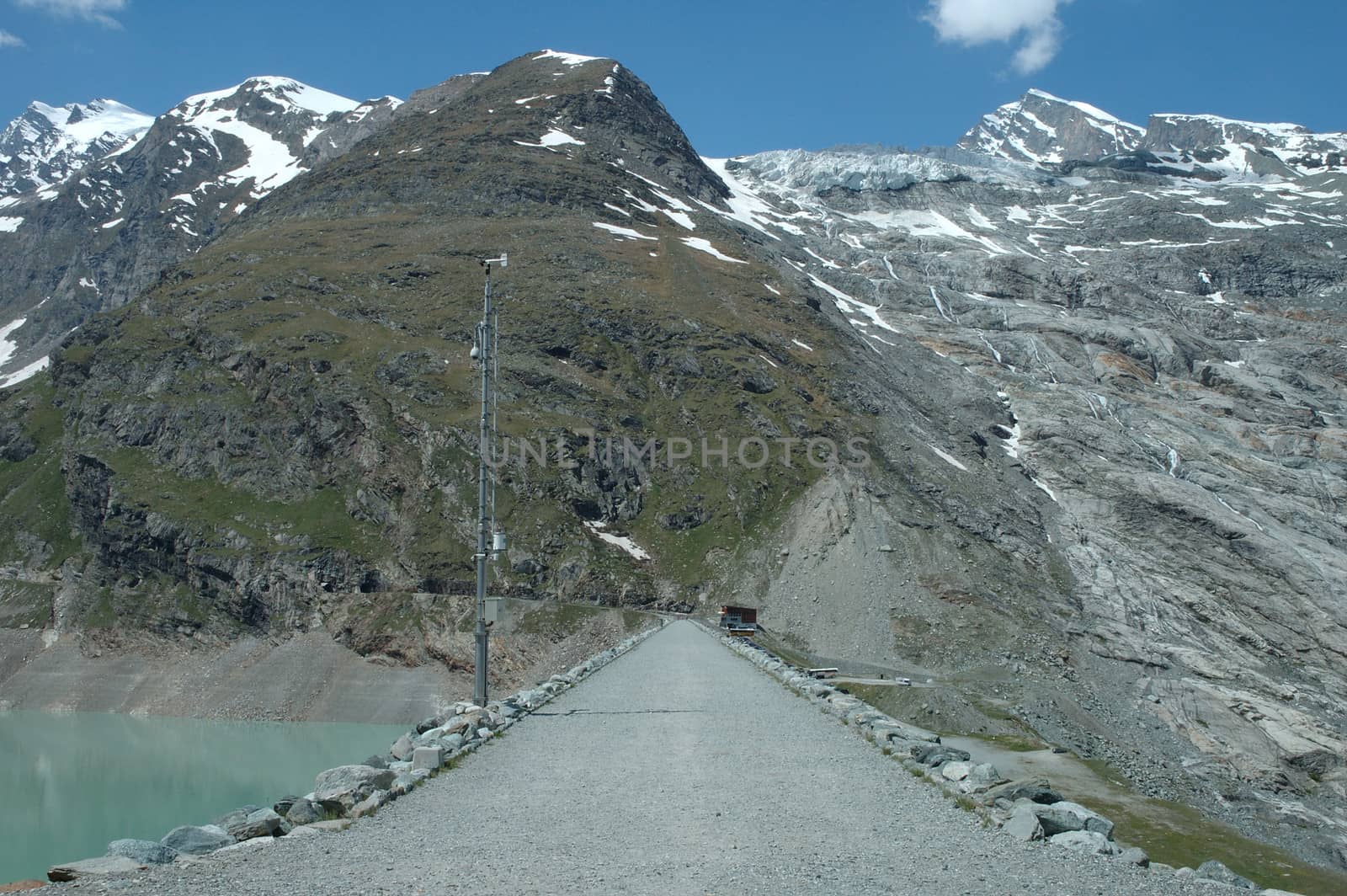 Mattmerk dam in Alps in Switzerland