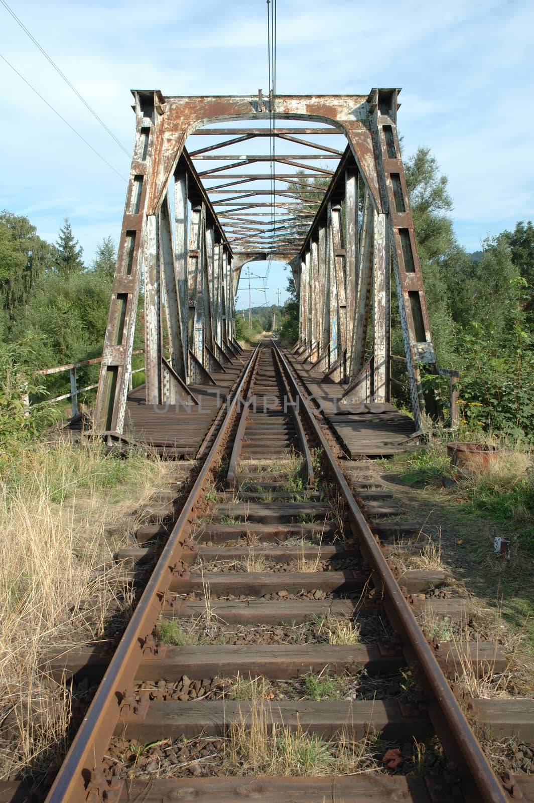 Railway viaduct in Piechowice city in Poland