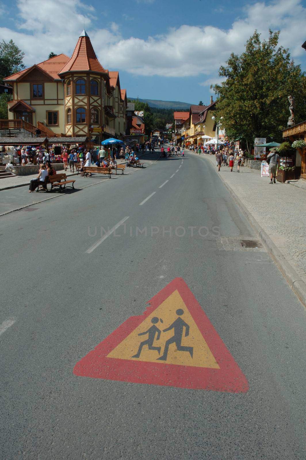 Main street in Karpacz city by janhetman