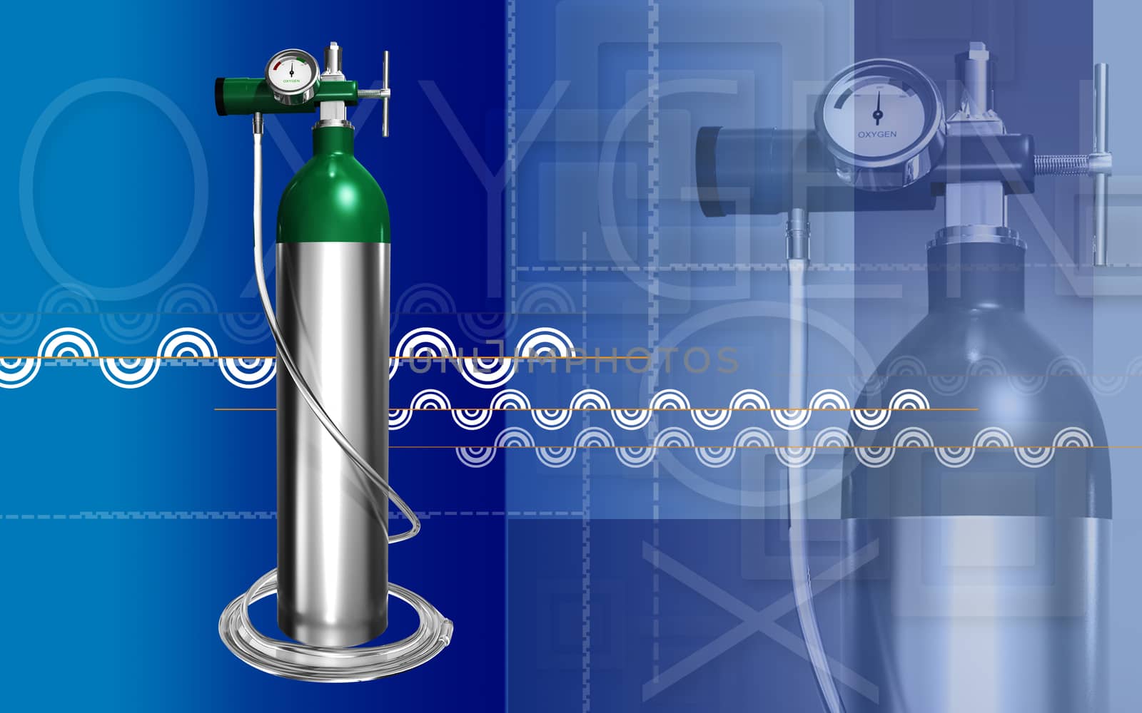 digital illustration of a oxygen cylinder in white background