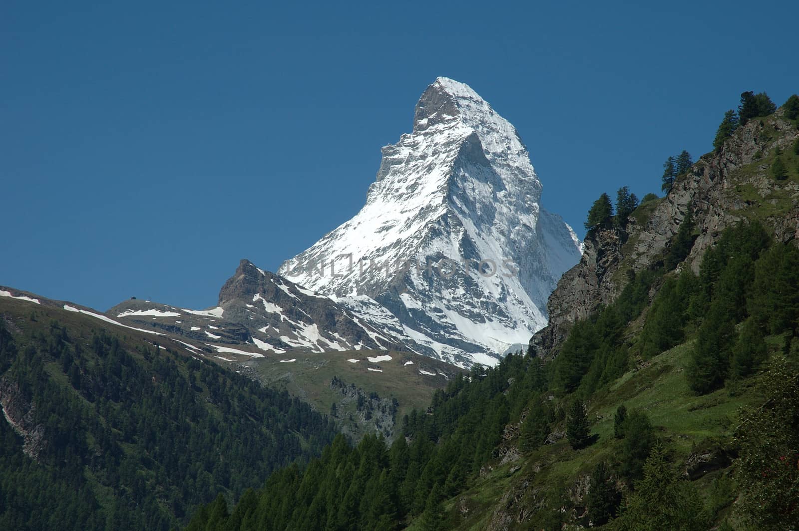 Matterhorn peak in Alps in Switzerland