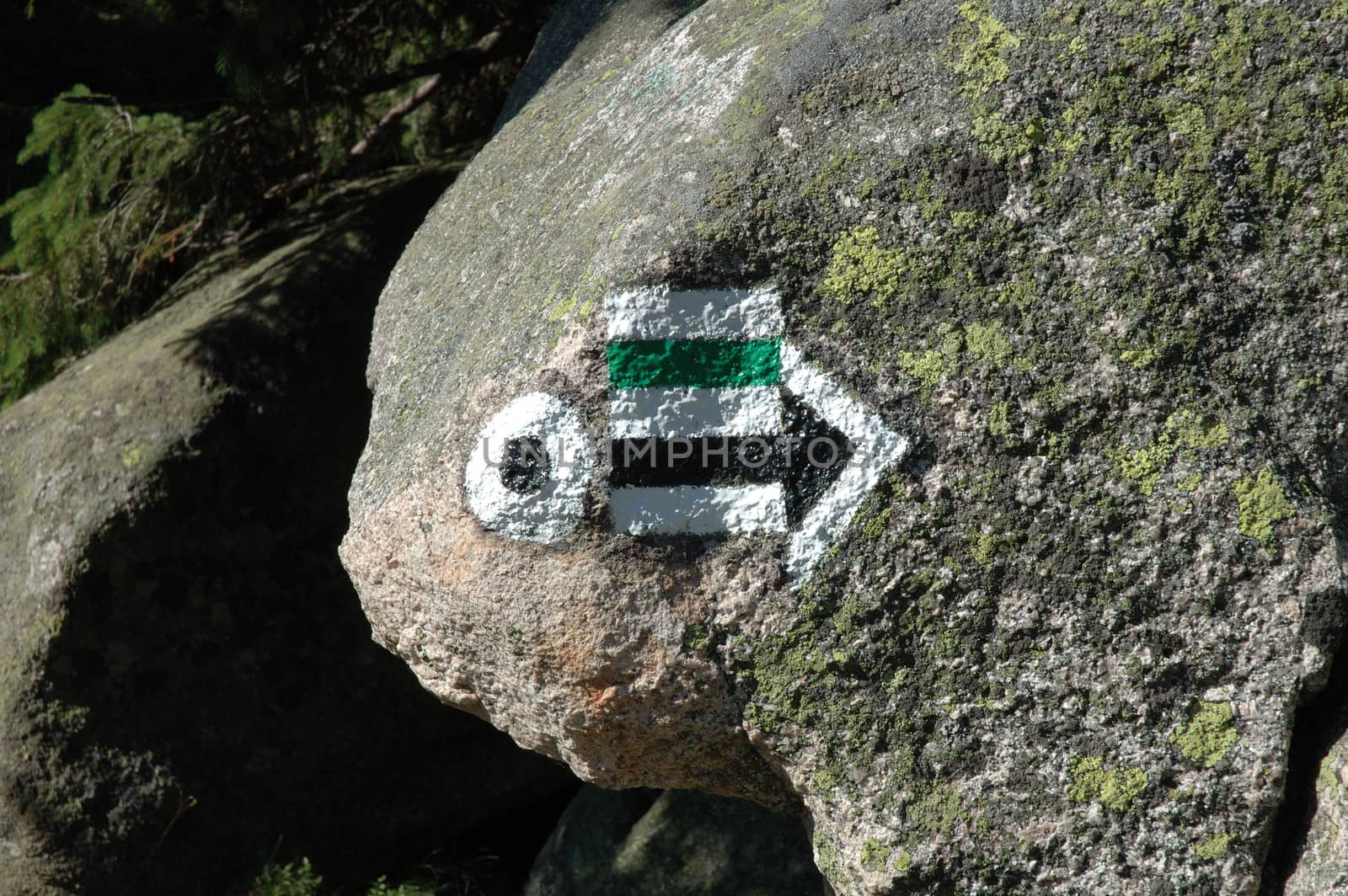 Trail signs in Karkonosze mountains in Poland