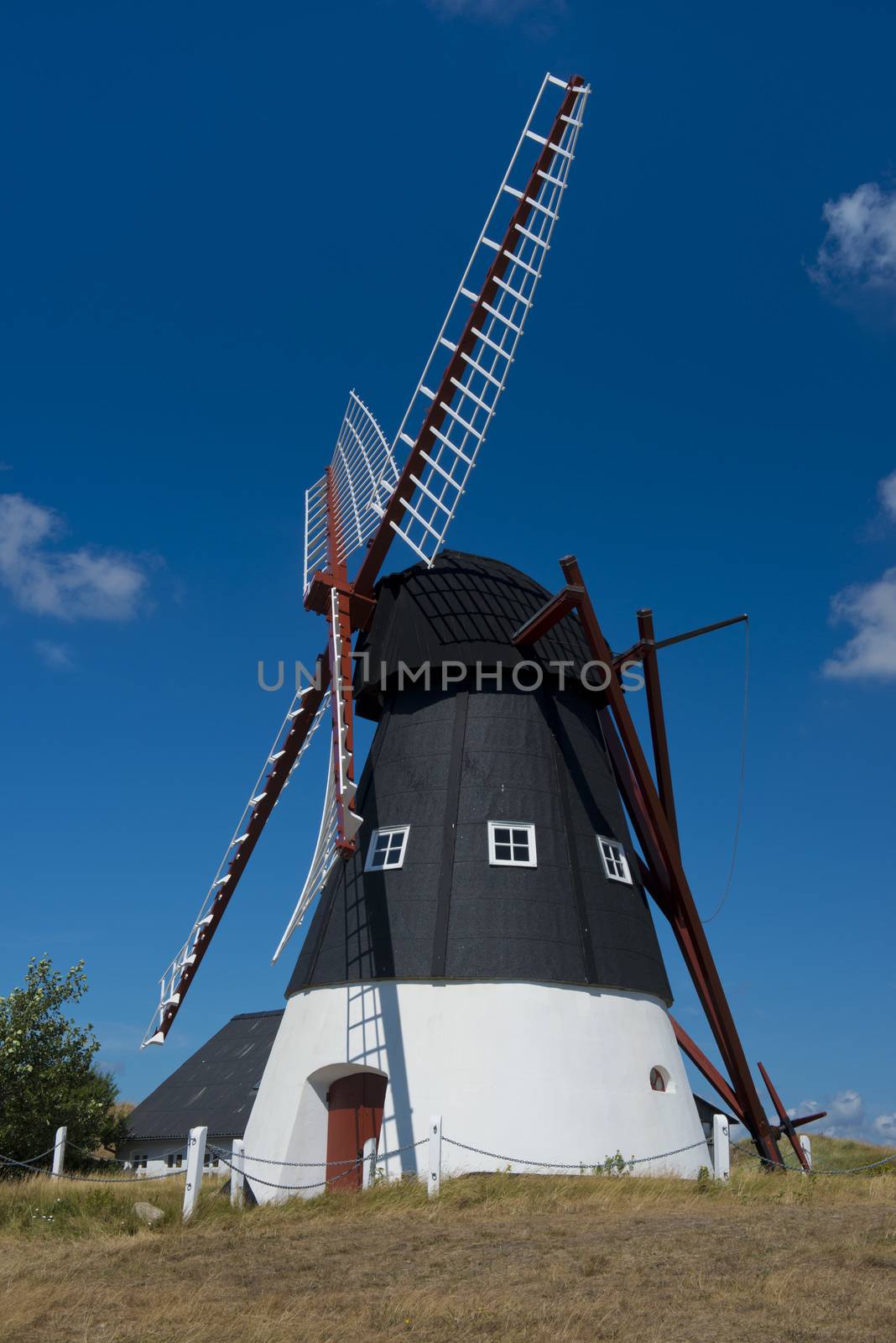 Windmill on the island of Mando, in the Wadden Sea Park of Denmark