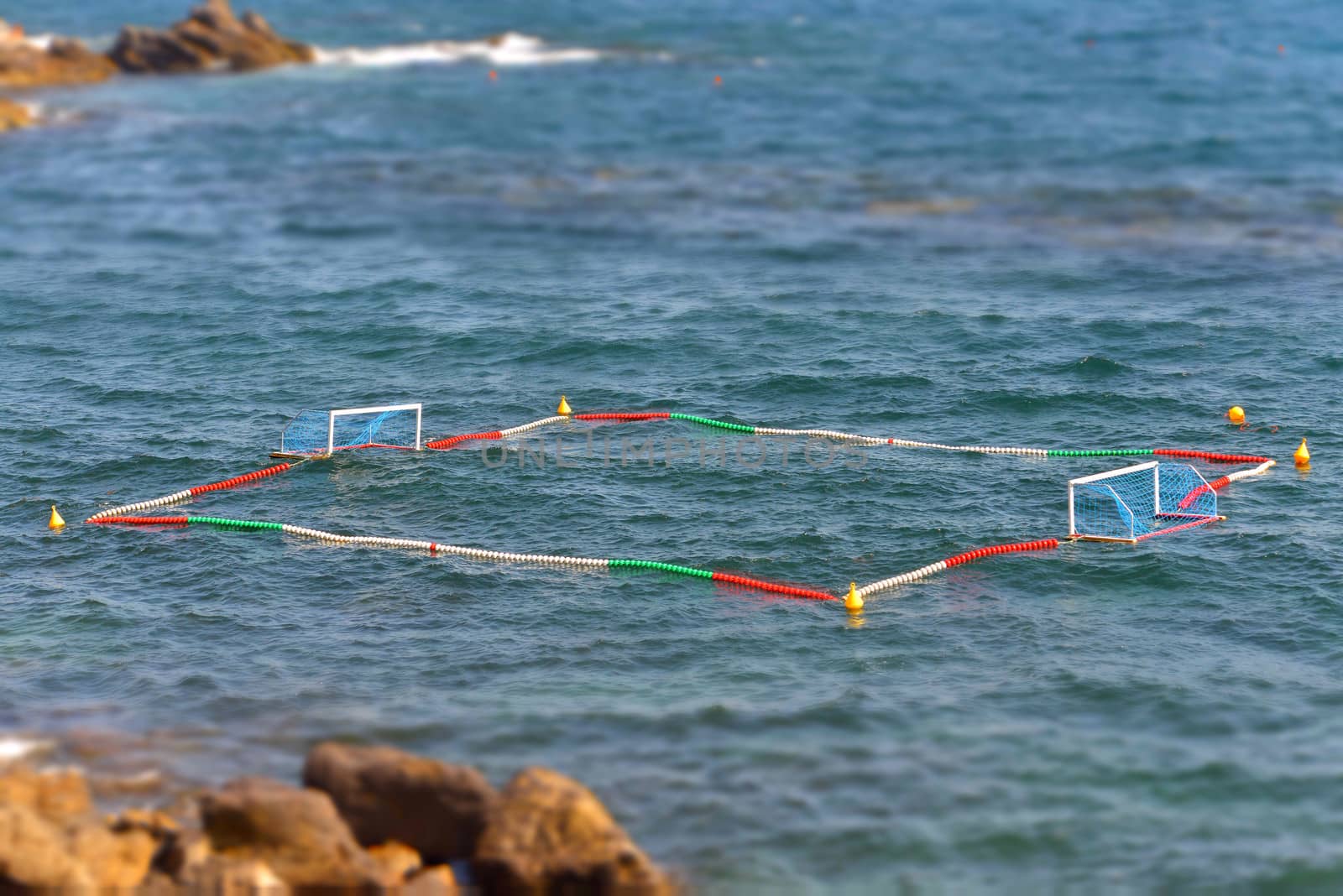 a field of water polo in the sea