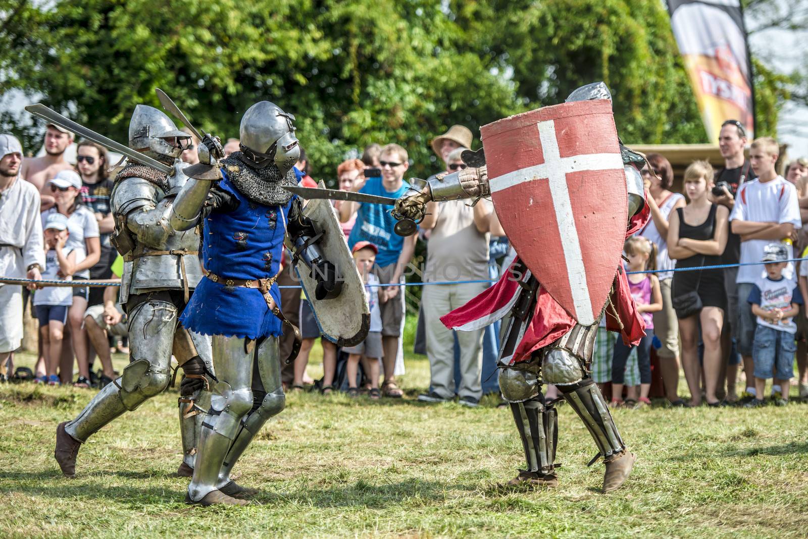 Medieval knights fighting by jarek78