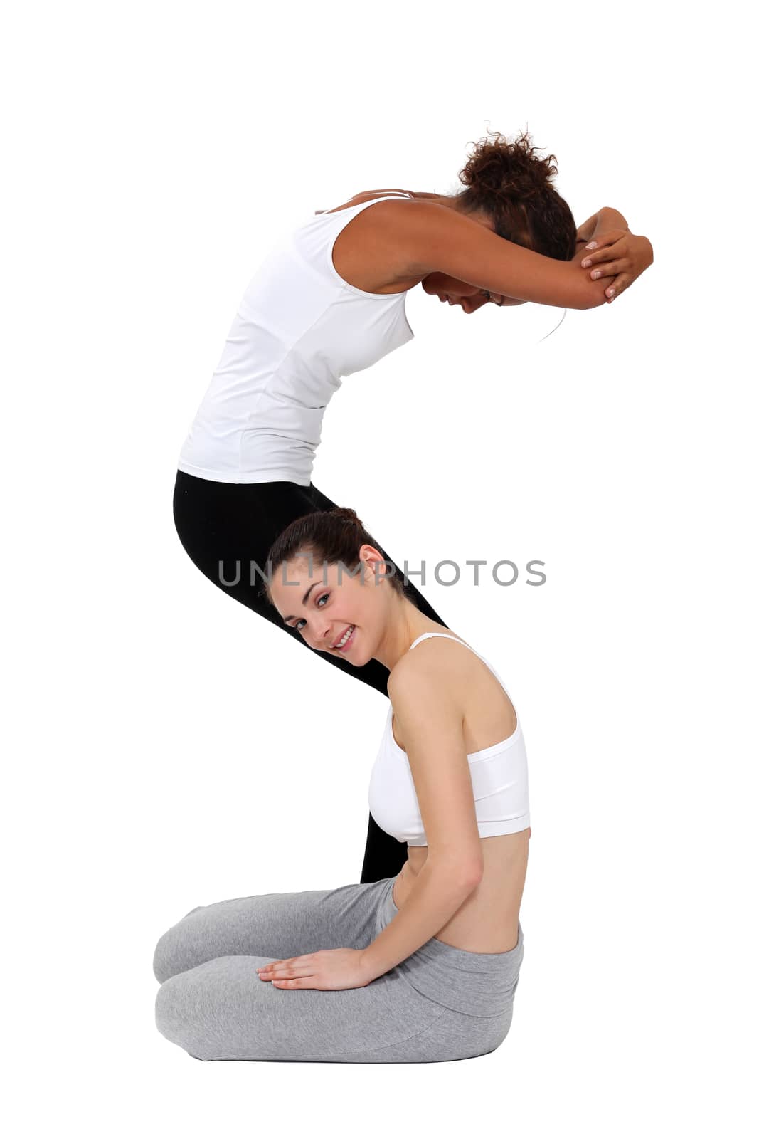 Two female gymnasts