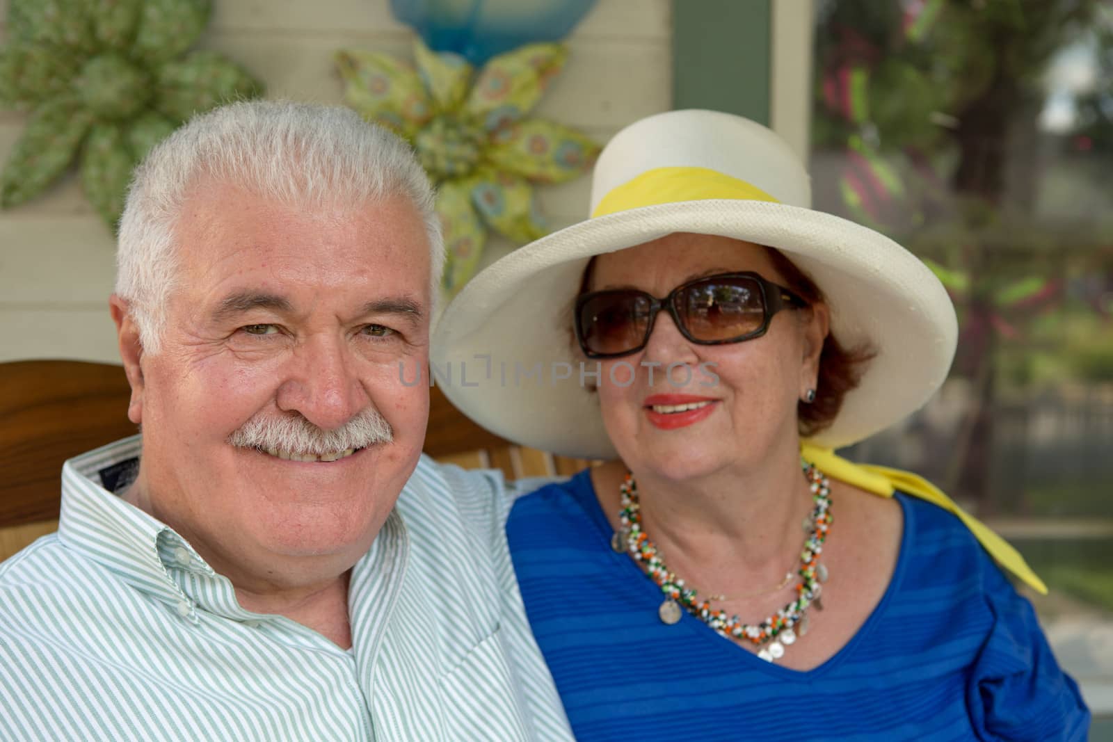 White Hair Senior Man and His Wife Posing by coskun