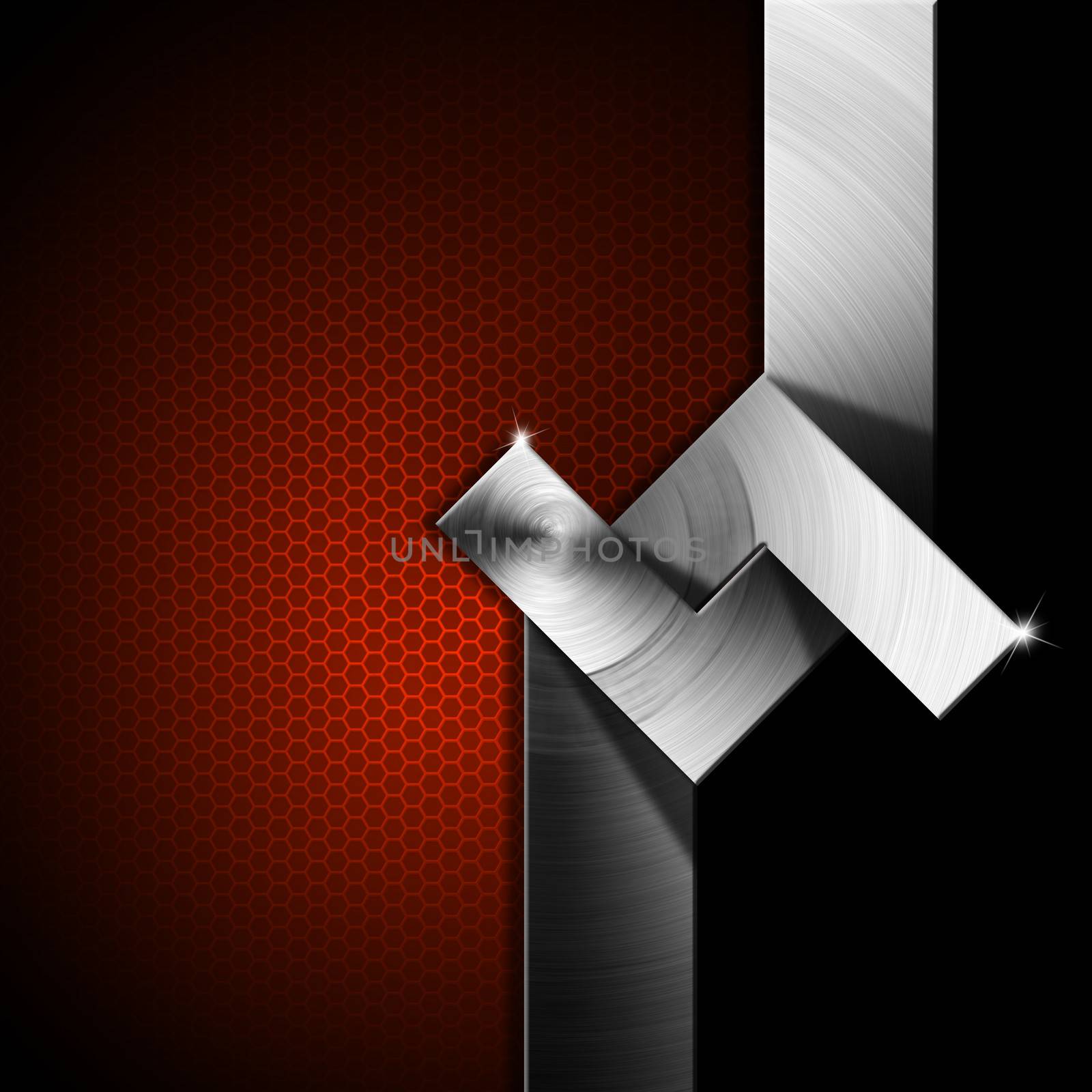 Metallic, red and black futuristic template background with geometrical forms
