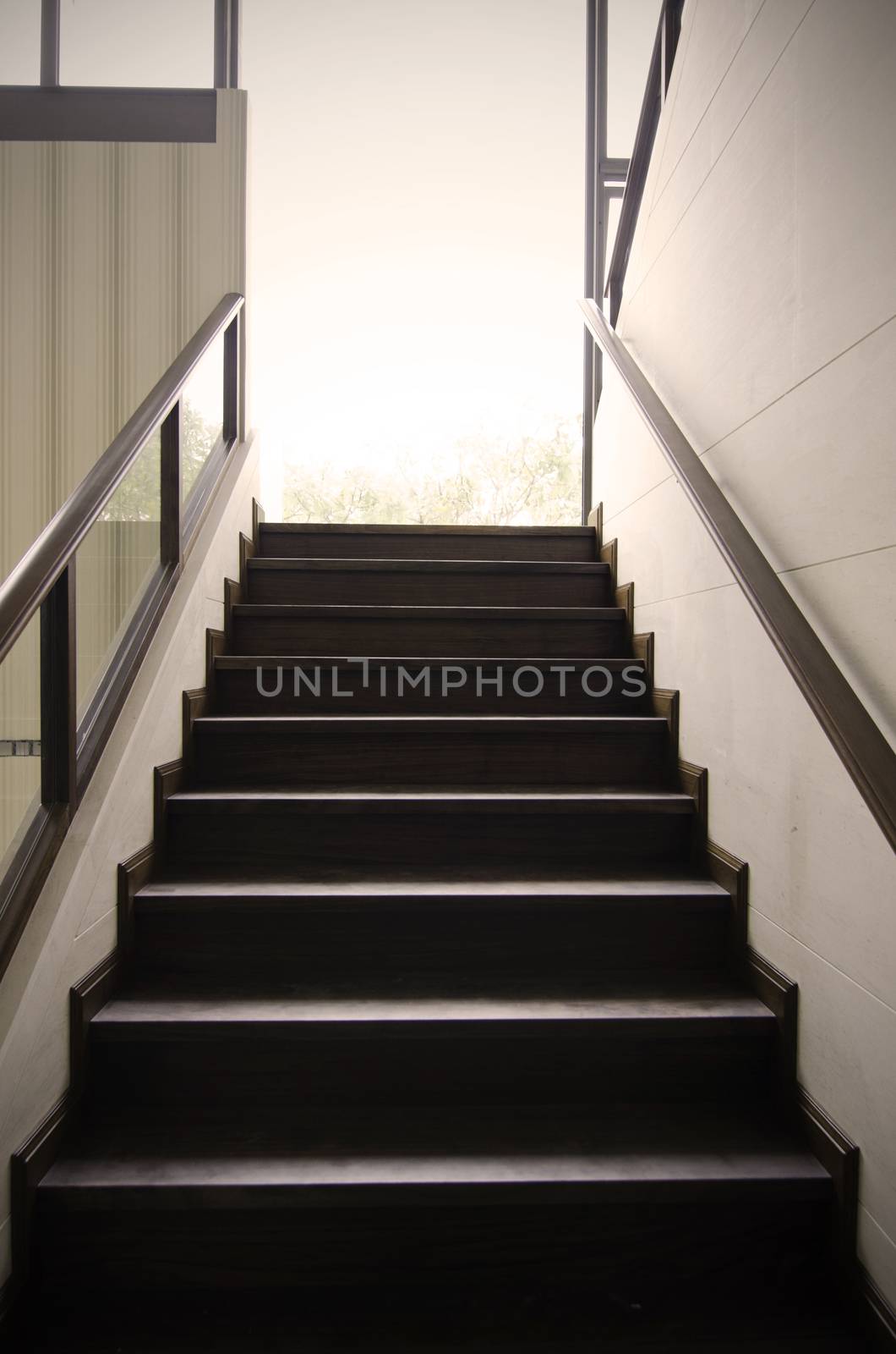 Wooden stair to the future. 