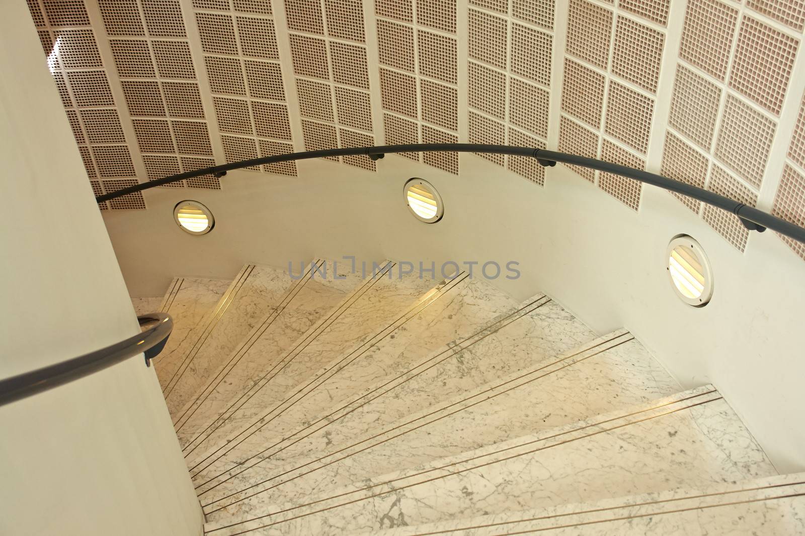 Modern classical minimalism design style stairs with in wall lamps                             