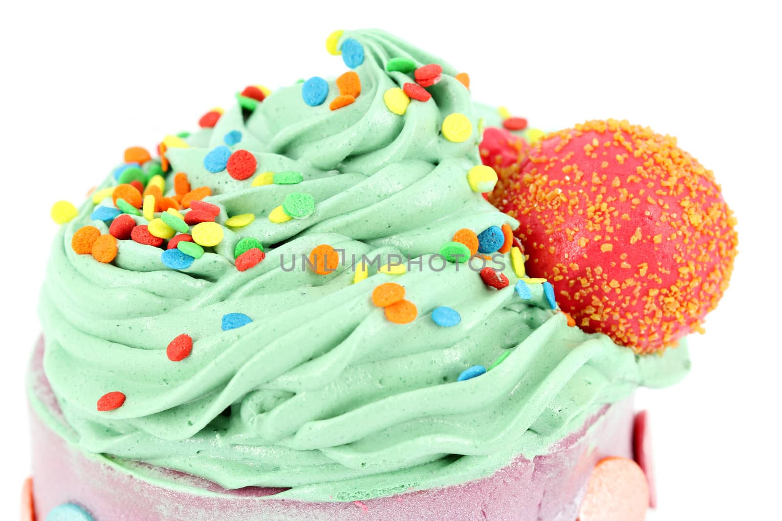 colorful sweet cupcake close up by goce