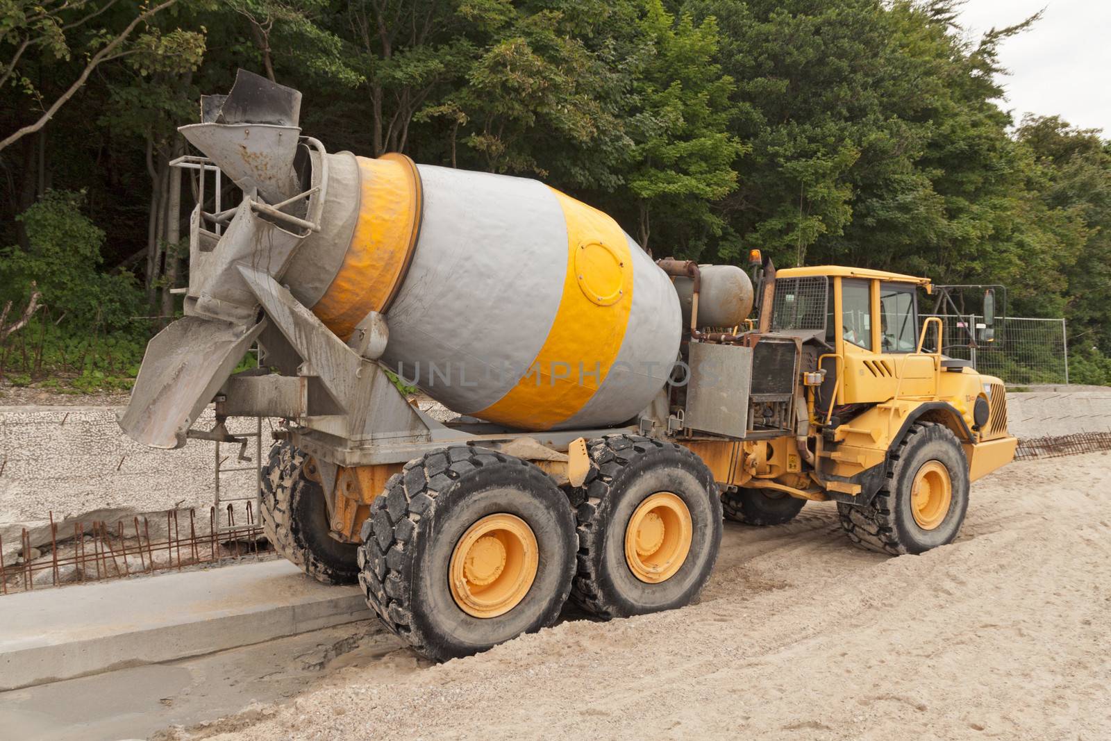 Heavy Yellow Concrete Truck 