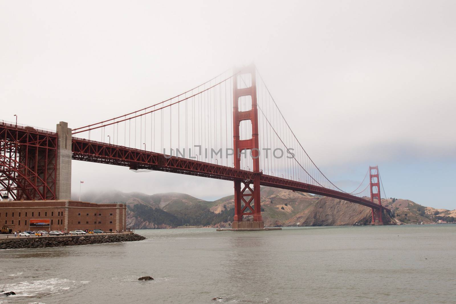 Fort Point is located at the southern side of the Golden Gate at the entrance to San Francisco Bay.