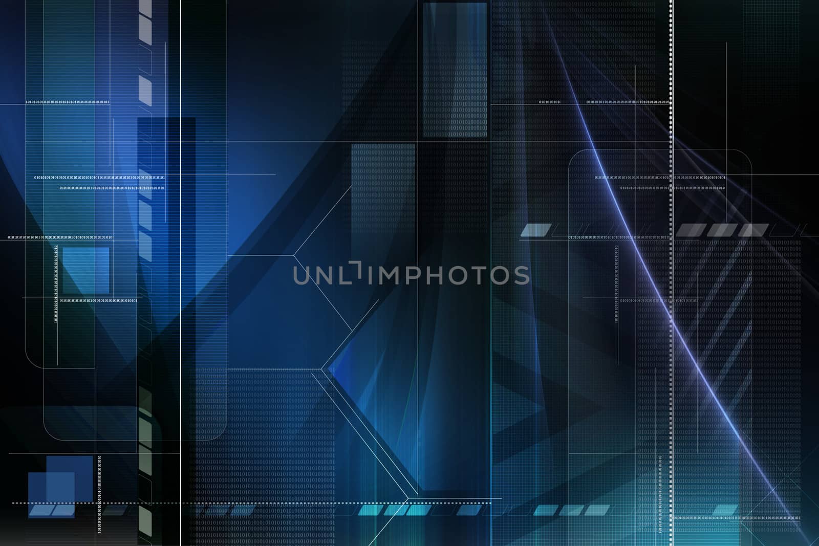 Digital illustration of digital background in blue colour