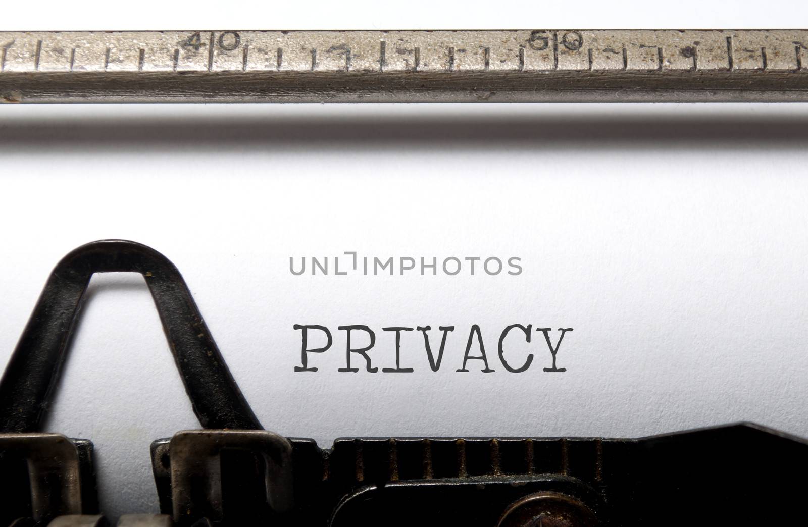 Privacy written on a vintage typewriter 