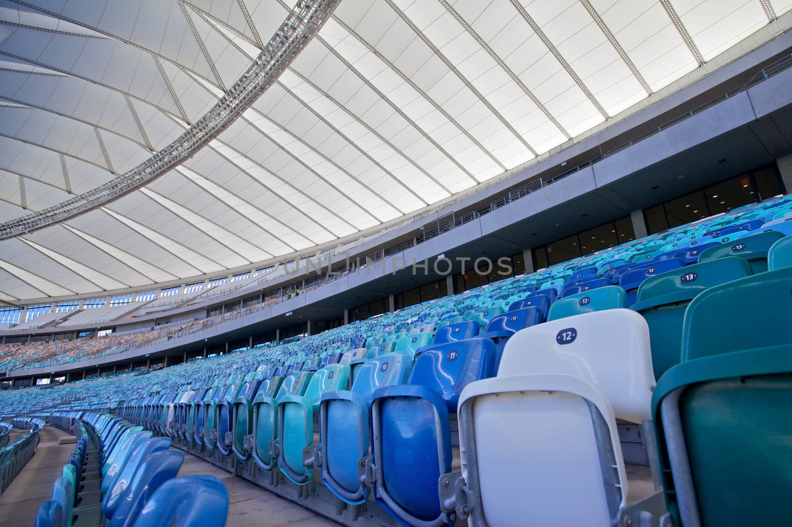 Moses Mabhida Stadium Fifa Football Seating Area and Covered by the Sails Roofing by instinia