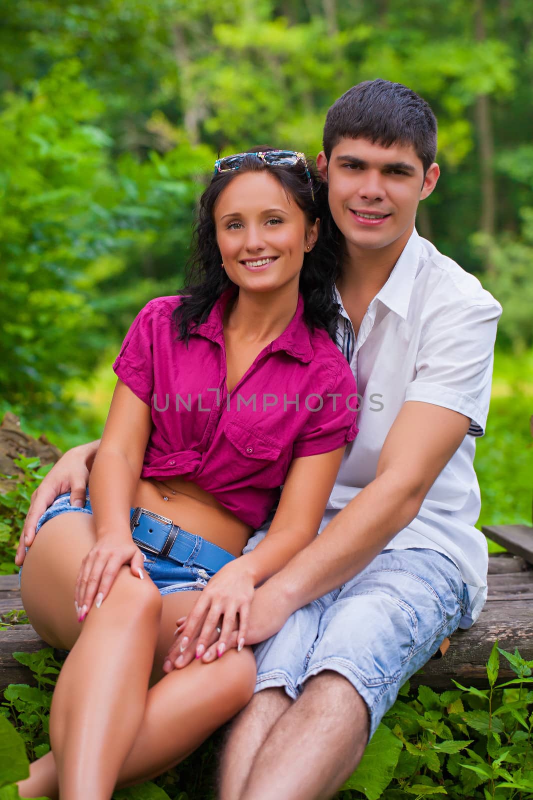 young couple sitting