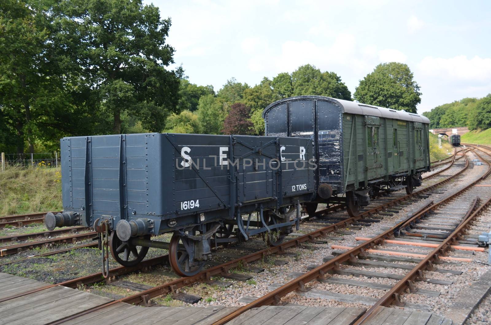 Old British railway goods wagons.