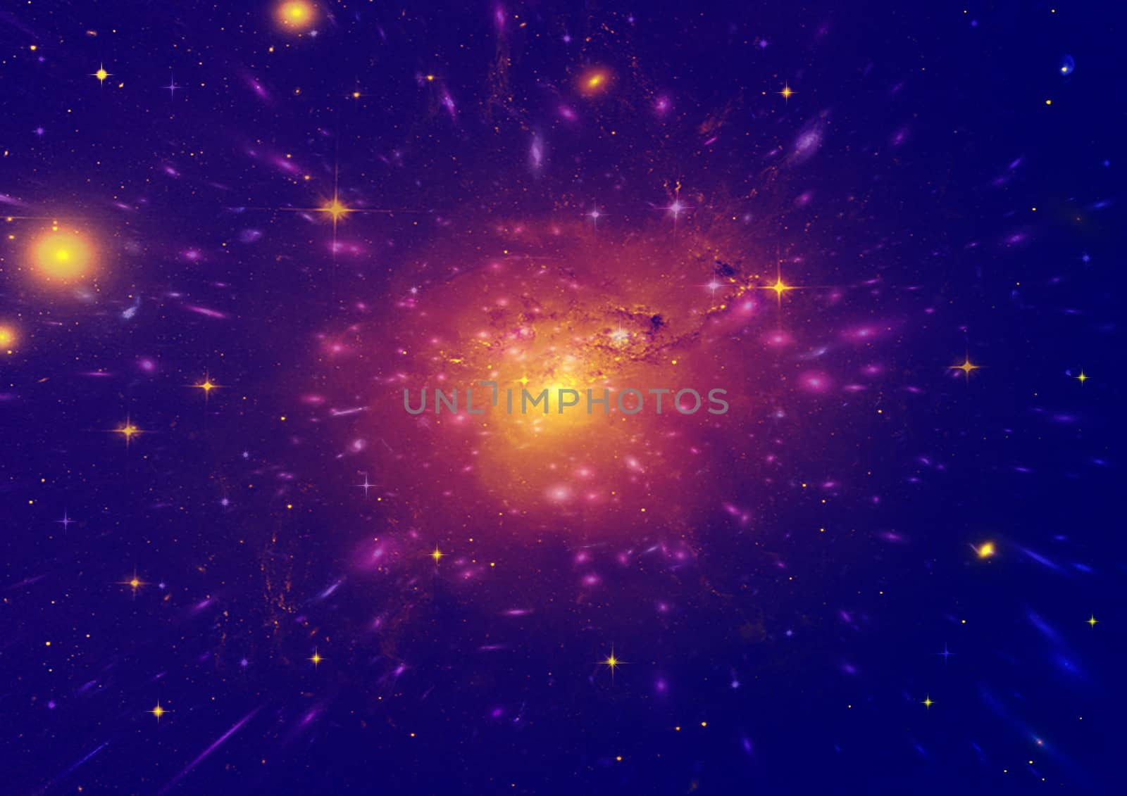 Stars of a planet and galaxy in a free space