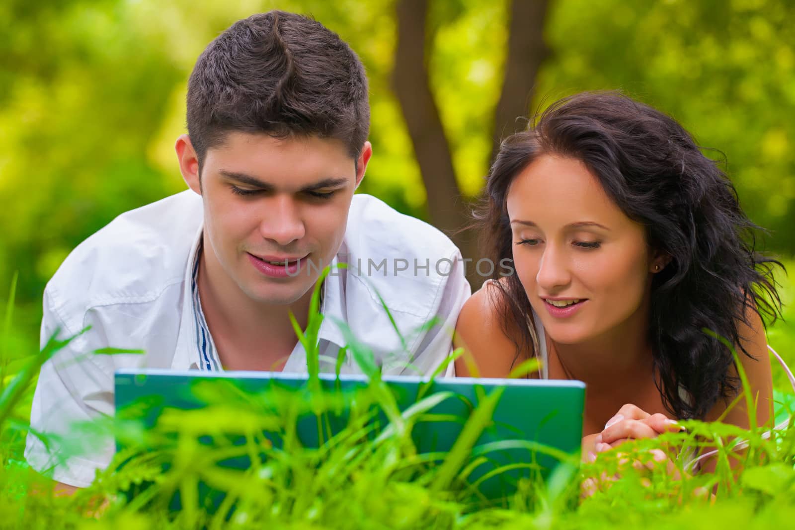 couple looking on laptop
