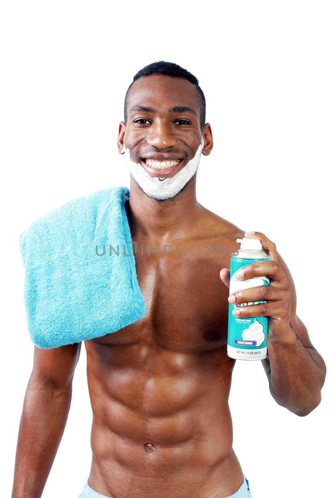 Handsome Black Man Shaving (2) by csproductions