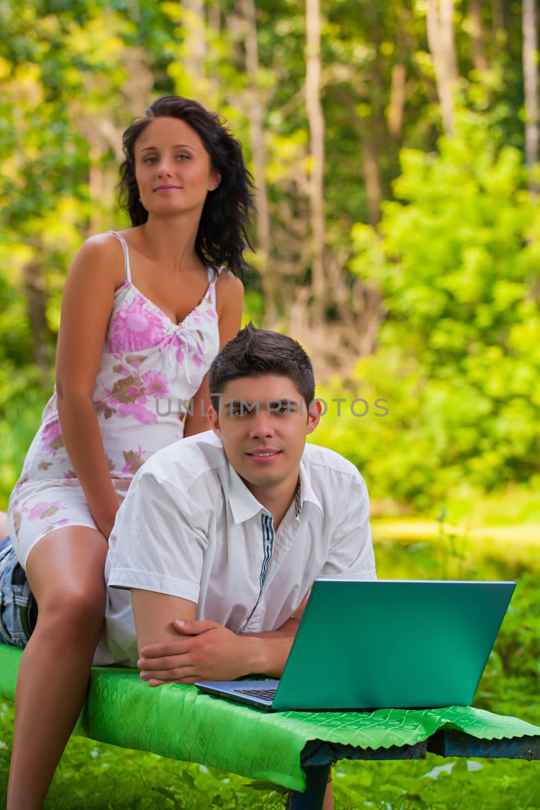 female sitting on men