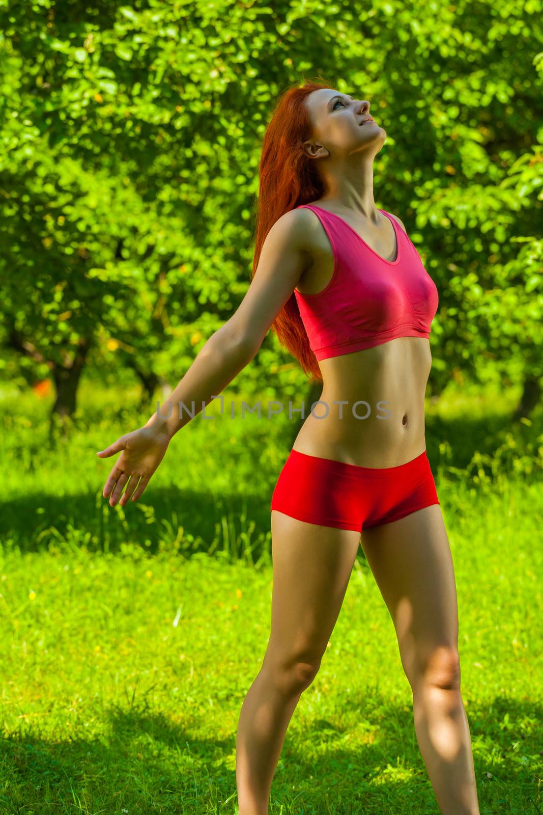 girl do exercise of youga by mihalec