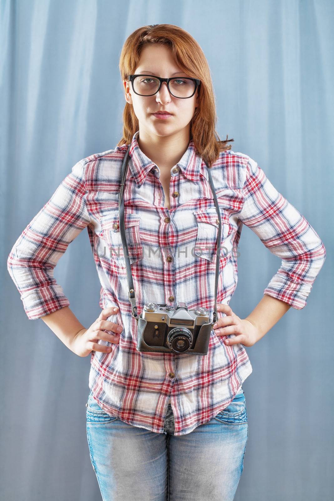 hipster girl with camera by mihalec