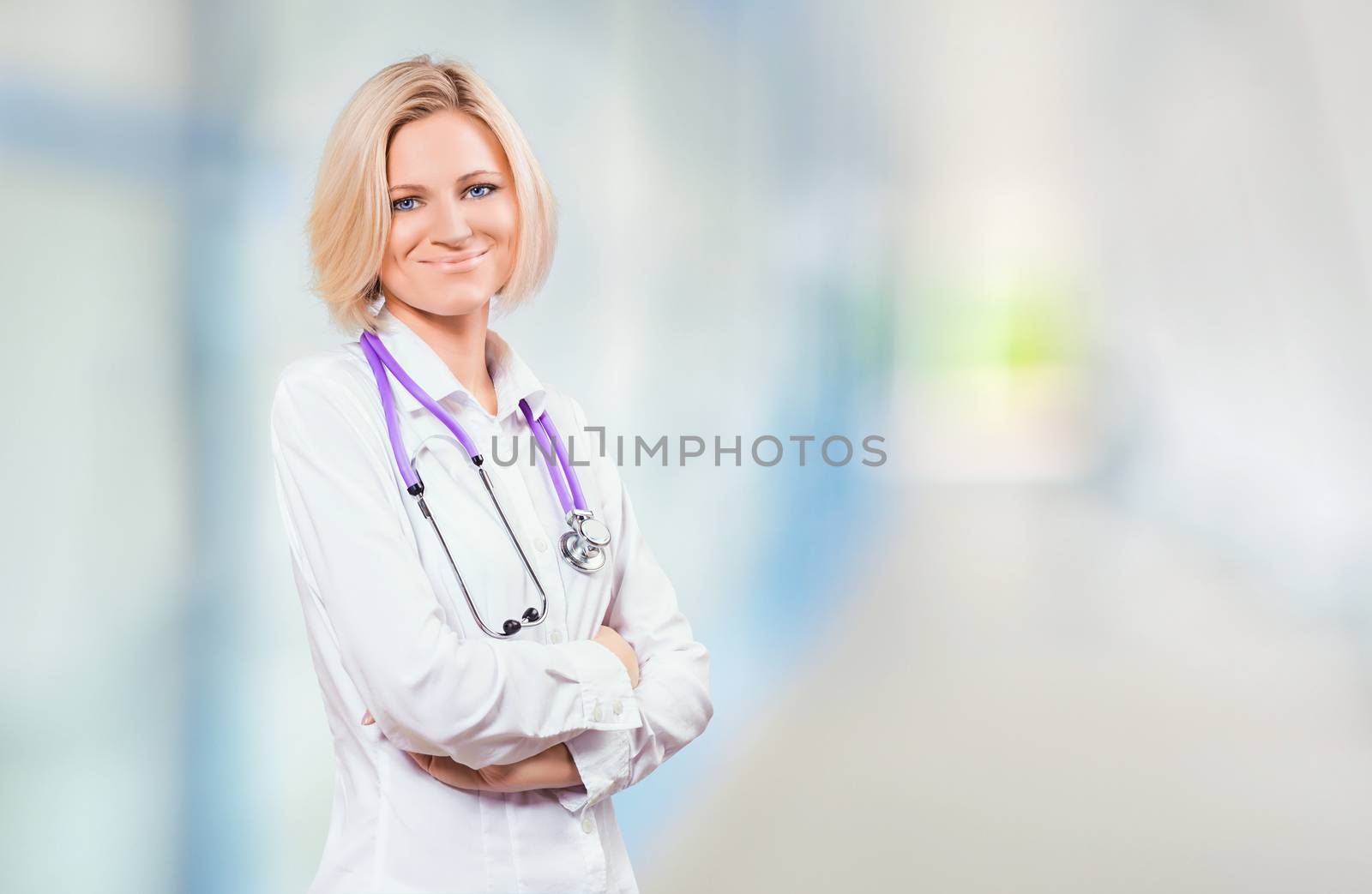 medical doctor in office