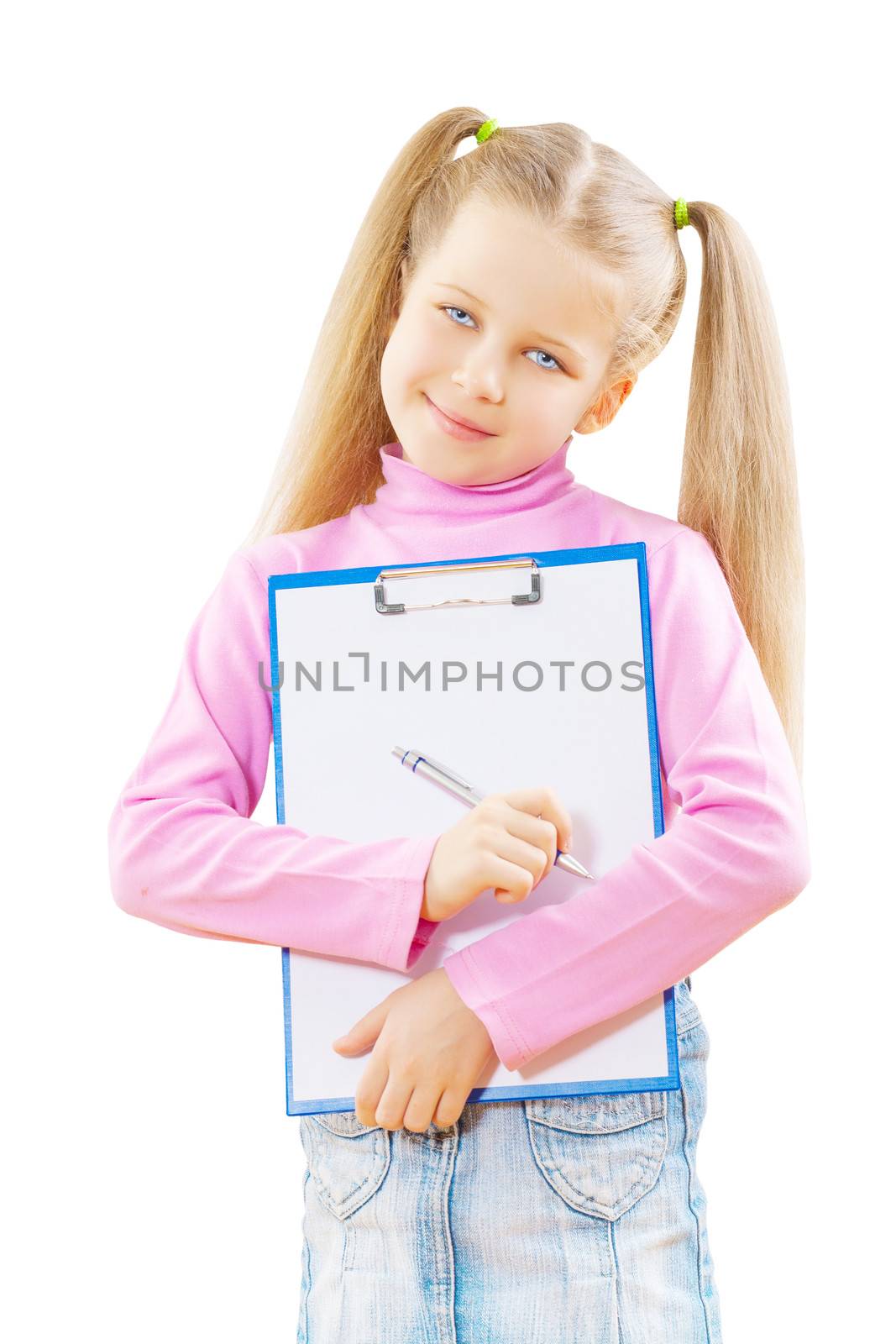 schoolgirl with paperclip