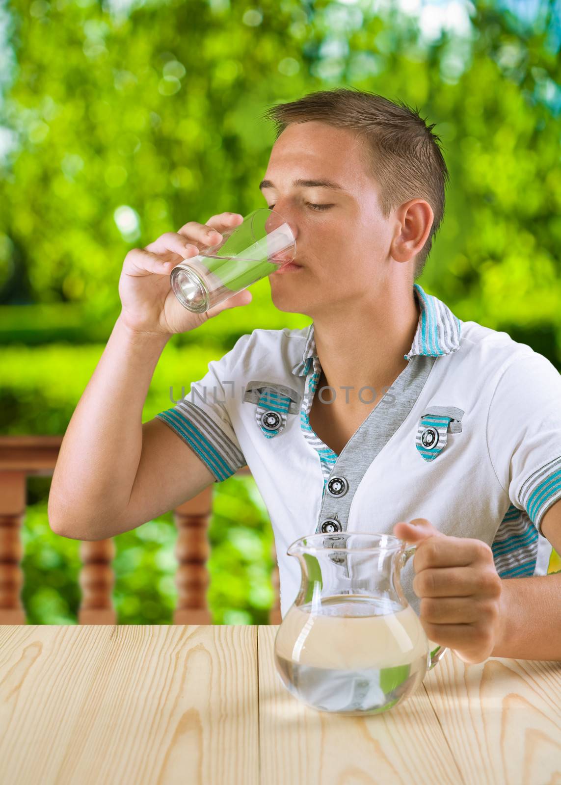 a guy drinking