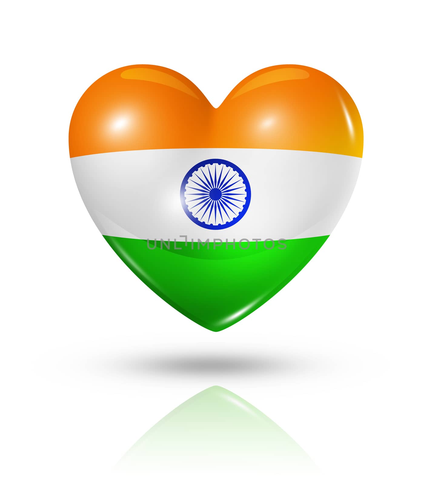 Love India, heart flag icon by daboost