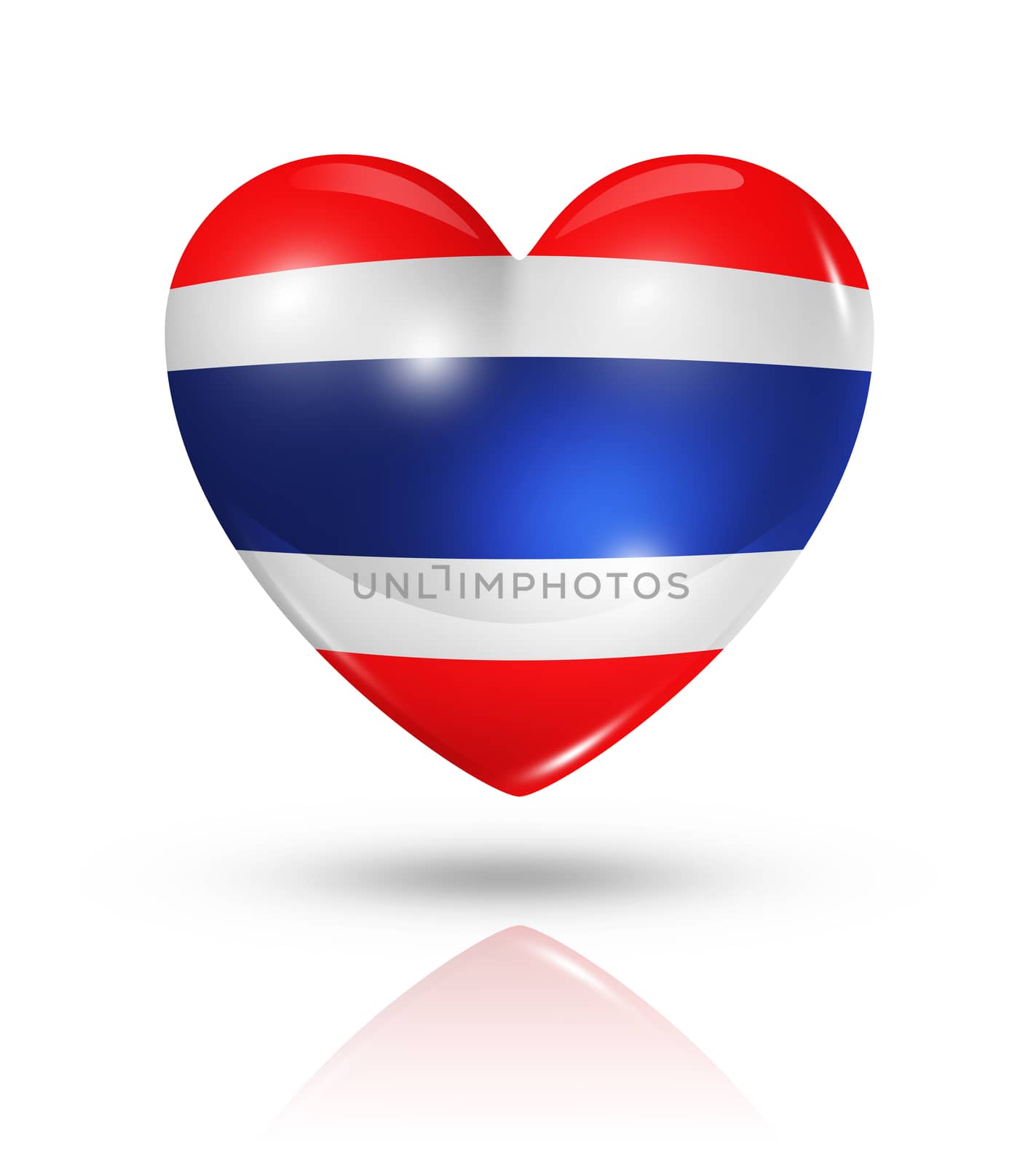 Love Thailand, heart flag icon by daboost